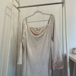 Princess Polly Cream Long Sleeve Dress